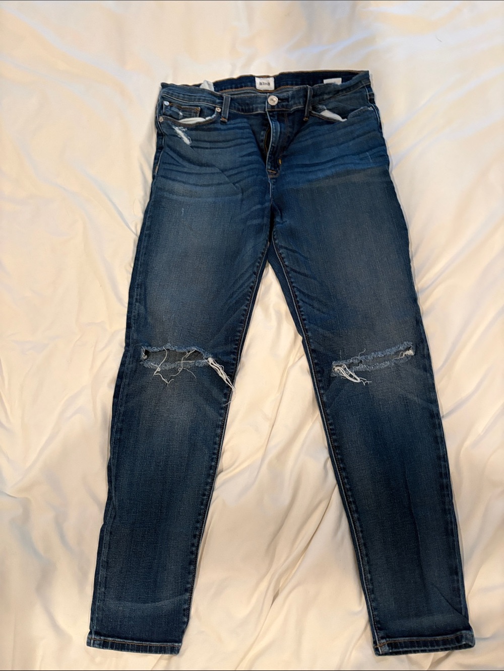 Hudson Jeans Women's Dark Blue Ripped Skinny Jeans
